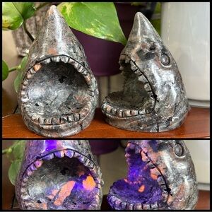 Yooperlite UV reactive Shark Head Stone Sculpture - listing for 1